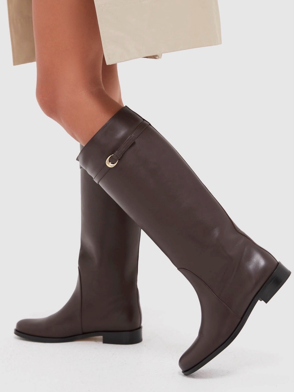 New STAUD Harlow Riding Boots Espresso Brown Leather Size EU 39